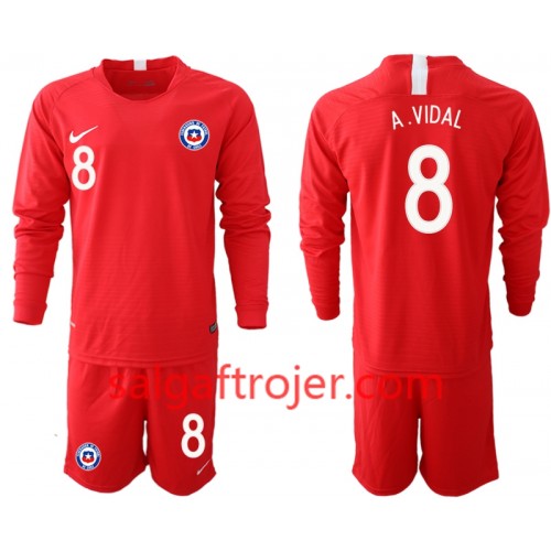 Chile Fodboldtrøjer A. VIDAL 8 Børn Hjemmebanesæt 2018/19 Langærmet Chile Fodboldtrøjer A. VIDAL 8 Børn Hjemmebanesæt 2018/19 Langærmet